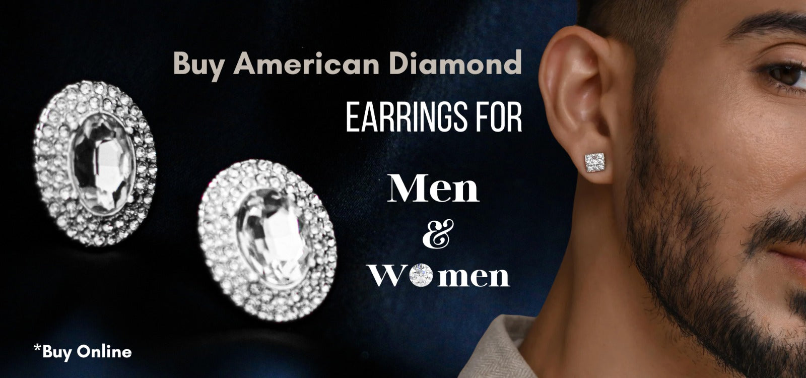Buy American Diamond Earrings for Men & Women Online