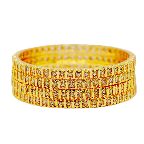 American Diamond  Bangle Golden (Pack of 4)