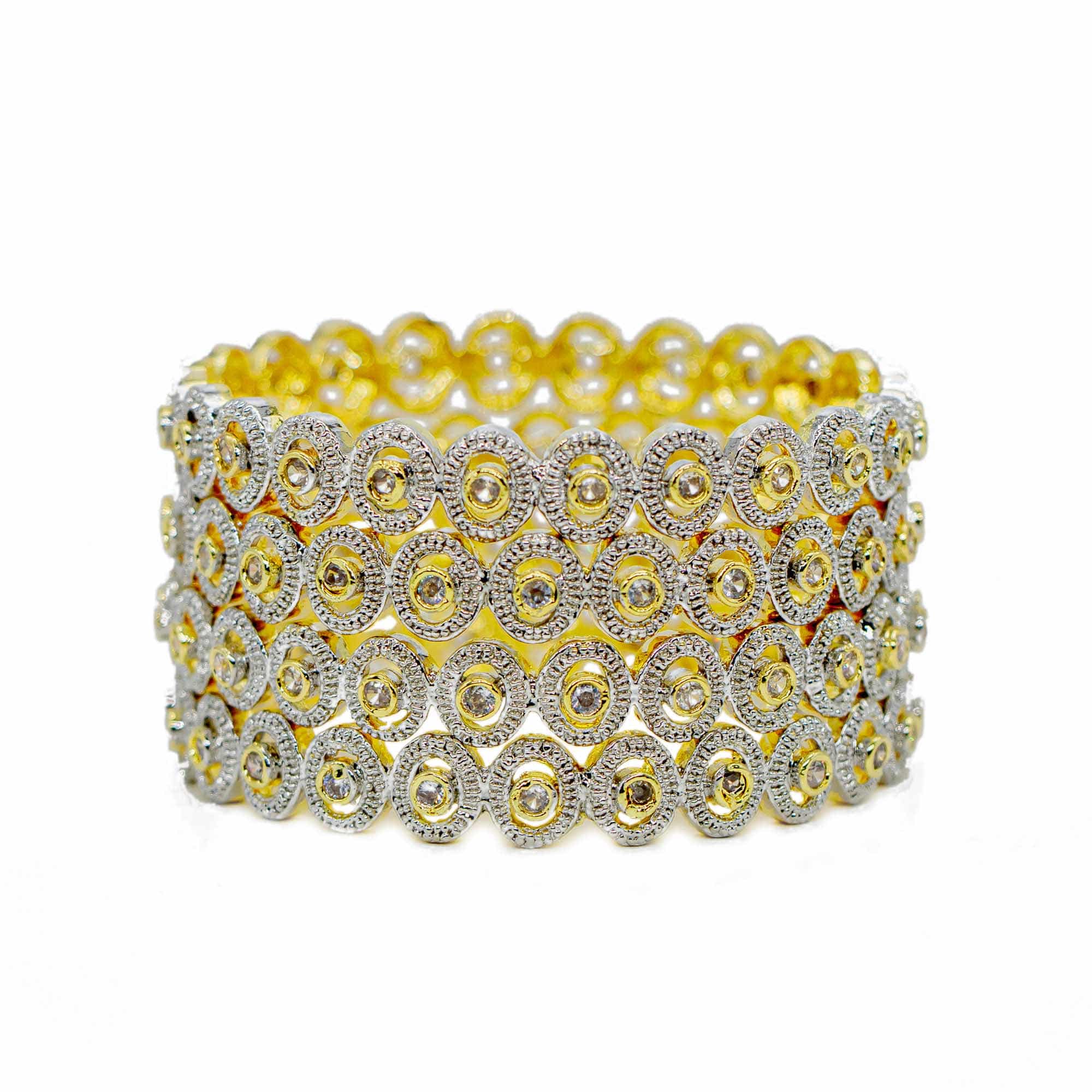 American Diamond Bangle – Aura Collection (Pack of 4)