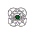 City Girl Brass Rhodium-Plated CZ Starburst Grace Cocktail Ring