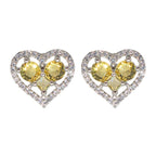 City Girl Brass Rhodium-Plated Eternal Love CZ Studs