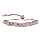 City Girl AD Brass Rhodium-Plated Bracelet – Beaded Edge Adjustable Chain