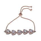 City Girl AD Brass Black Rose-Plated Bracelet – Floral Cut Design with Adjustable Chain