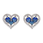 City Girl Brass Rhodium-Plated Eternal Love CZ Studs