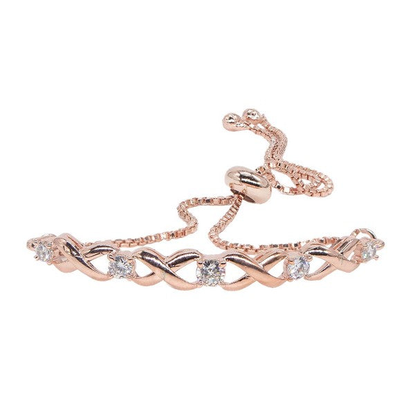 City Girl AD Brass Black Rose-Plated Bracelet – Intricate Carved Adjustable Chain