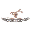 City Girl AD Brass Black Rose Plated Bracelet with Adjustable Chain. (Free Size)
