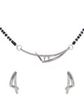City Girl AD Rhodium Plated Radiant Noor Mangalsutra Set with Earrings & Chain for Women & Girls