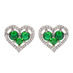 City Girl Brass Rhodium-Plated Eternal Love CZ Studs