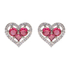 City Girl Brass Rhodium-Plated Eternal Love CZ Studs