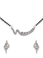 City Girl AD Rhodium Plated Celeste Shine Mangalsutra Set with Earrings & Chain for Women & Girls