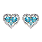 City Girl Brass Rhodium-Plated Eternal Love CZ Studs