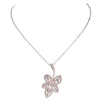 City Girl AD Brass Gold Plated Elegant Bloom Pendant Set