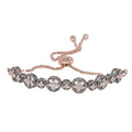 City Girl AD Brass Rhodium-Plated Classic Stone Bracelet with Adjustable Chain (Free Size)