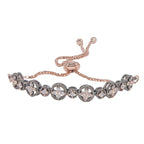City Girl AD Brass Rhodium-Plated Classic Stone Bracelet with Adjustable Chain (Free Size)