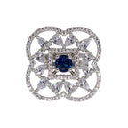City Girl Brass Green Cz stone Studded Rhodium Plated Cocktail Finge Ring. (Free Size)
