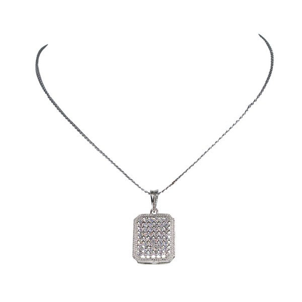 City Girl AD Brass Rhodium Plated Pendant Set