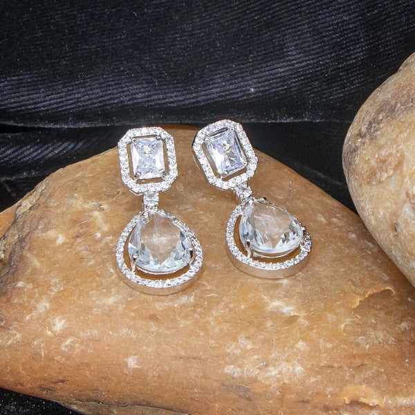 City Girl Brass American Diamond Rhodium Plated Petal Glow Tops
