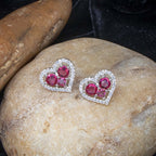 City Girl Brass Rhodium-Plated Eternal Love CZ Studs