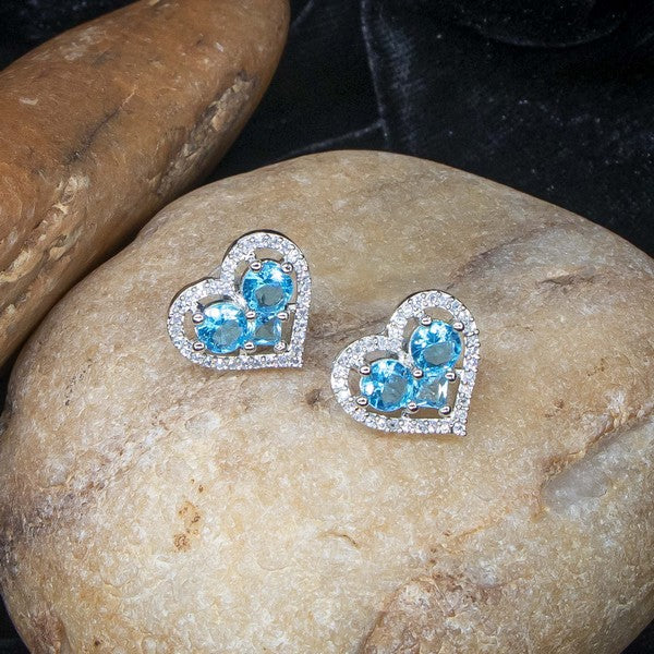 City Girl Brass Rhodium-Plated Eternal Love CZ Studs