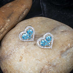 City Girl Brass Rhodium-Plated Eternal Love CZ Studs