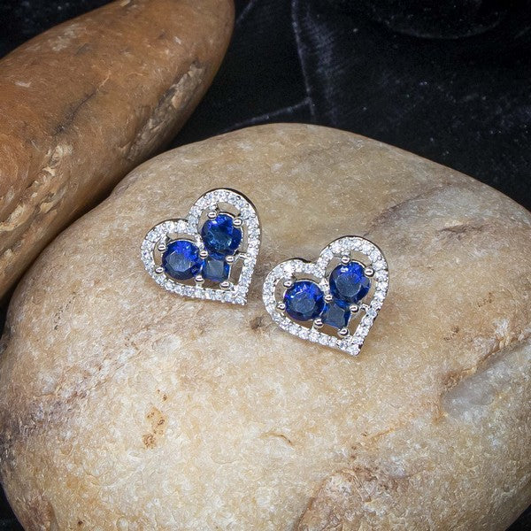 City Girl Brass Rhodium-Plated Eternal Love CZ Studs
