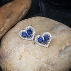 City Girl Brass Rhodium-Plated Eternal Love CZ Studs
