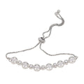 City Girl AD Brass Rhodium-Plated Minimal Sleek Bracelet with Adjustable Chain (Free Size)