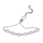City Girl AD Brass Rhodium-Plated Minimal Sleek Bracelet with Adjustable Chain (Free Size)