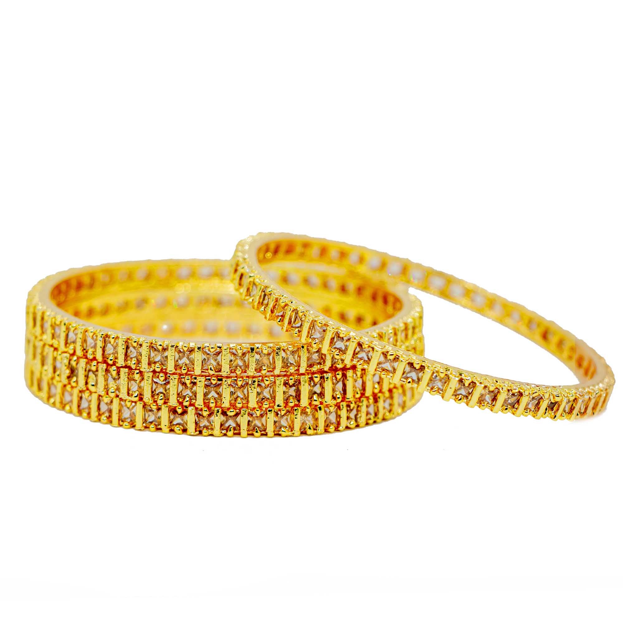 American Diamond Bangle – Luminara Collection (Pack of 4)