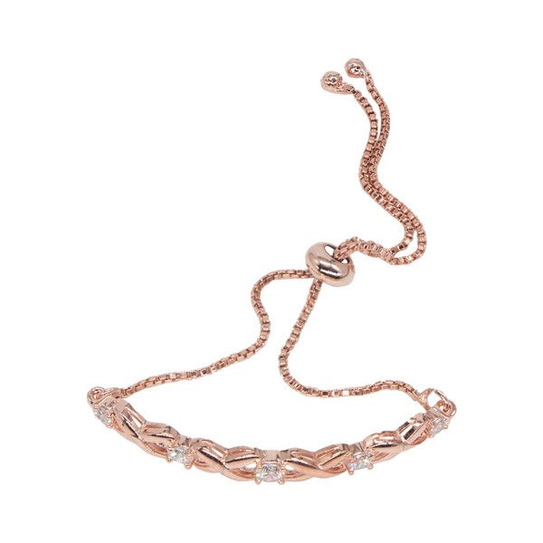 City Girl AD Brass Black Rose-Plated Bracelet – Intricate Carved Adjustable Chain