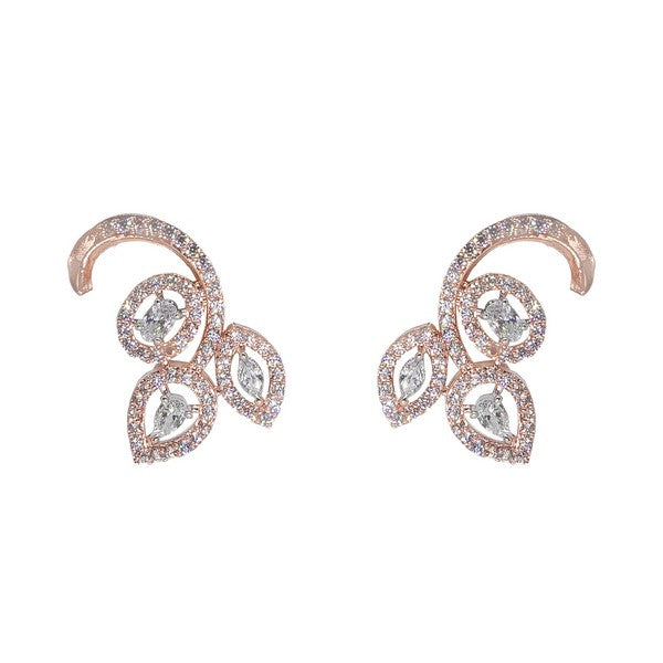 City Girl AD Brass Gold Plated Elegant Bloom Pendant Set