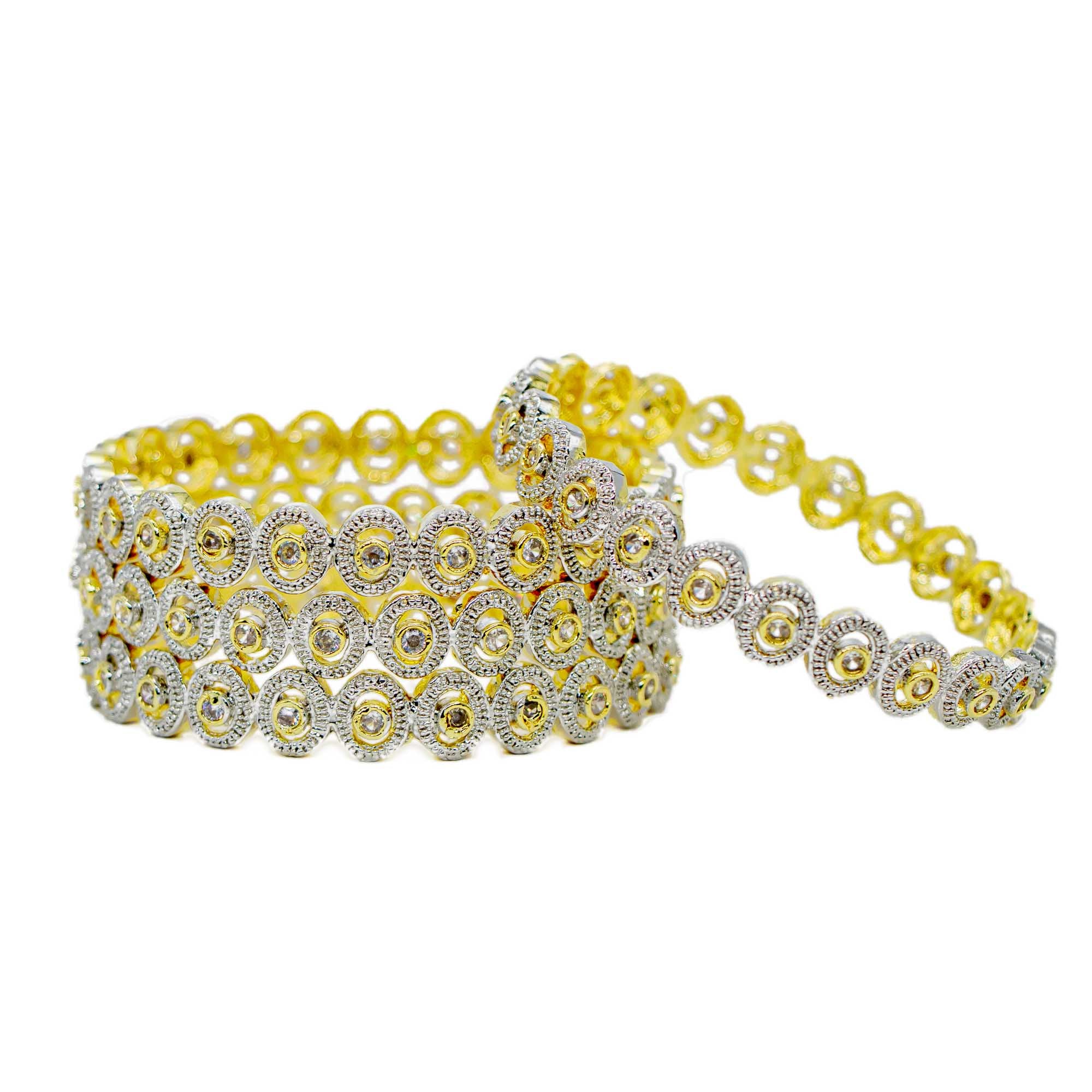 American Diamond Bangle – Aura Collection (Pack of 4)