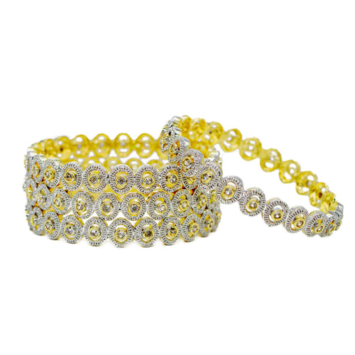 American Diamond Bangle – Aura Collection (Pack of 4)