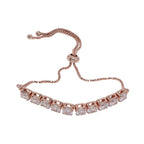 City Girl AD Brass Rhodium-Plated Bracelet – Beaded Edge Adjustable Chain