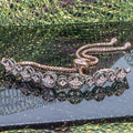 City Girl AD Brass Rhodium-Plated Classic Stone Bracelet with Adjustable Chain (Free Size)