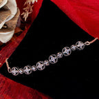 City Girl AD Brass Rhodium-Plated Classic Stone Bracelet with Adjustable Chain (Free Size)