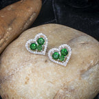 City Girl Brass Rhodium-Plated Eternal Love CZ Studs
