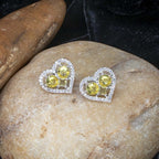 City Girl Brass Rhodium-Plated Eternal Love CZ Studs