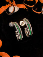 City Girl Shimmer Rhodium-Plated Elegant Curve Design Studs