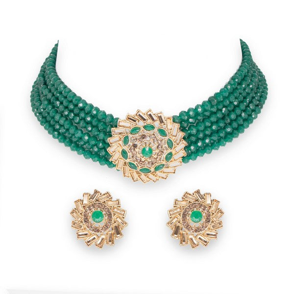 MANIKYA Adorable Gold Plated Pearl Choker Necklace Set