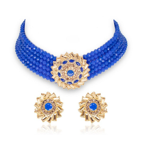 MANIKYA Adorable Gold Plated Pearl Choker Necklace Set