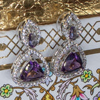 City Girl Brass Rhodium-Plated Radiant Triangle CZ Tops