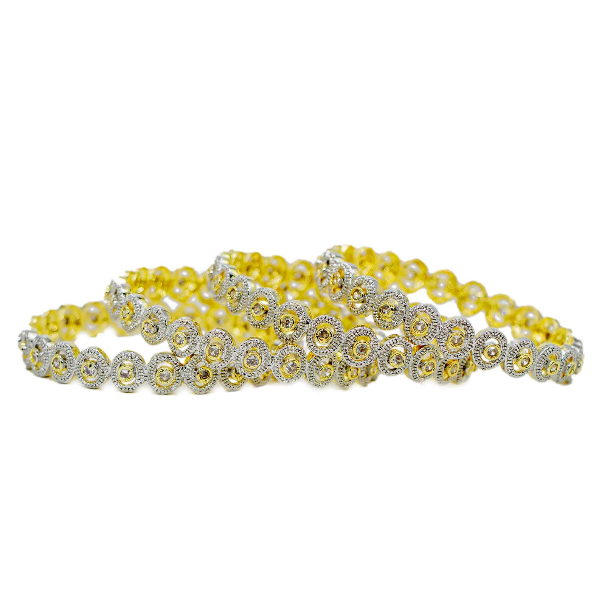 American Diamond Bangle – Aura Collection (Pack of 4)