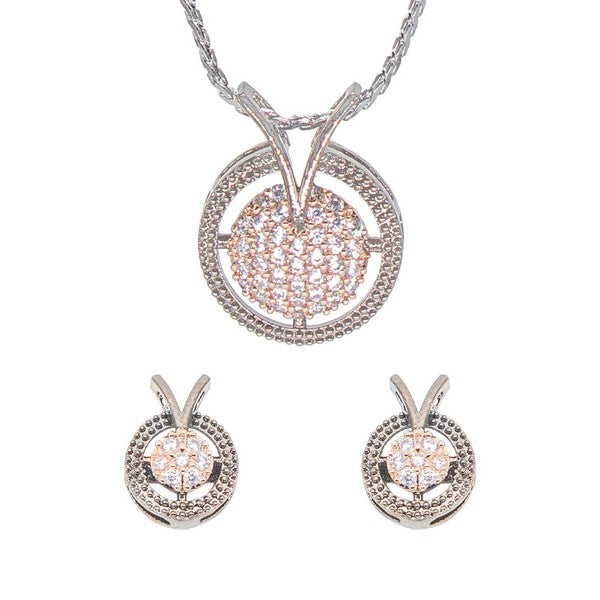 City Girl AD Brass Radiant Noor Pendant Set