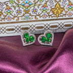 City Girl Brass Rhodium-Plated Eternal Love CZ Studs