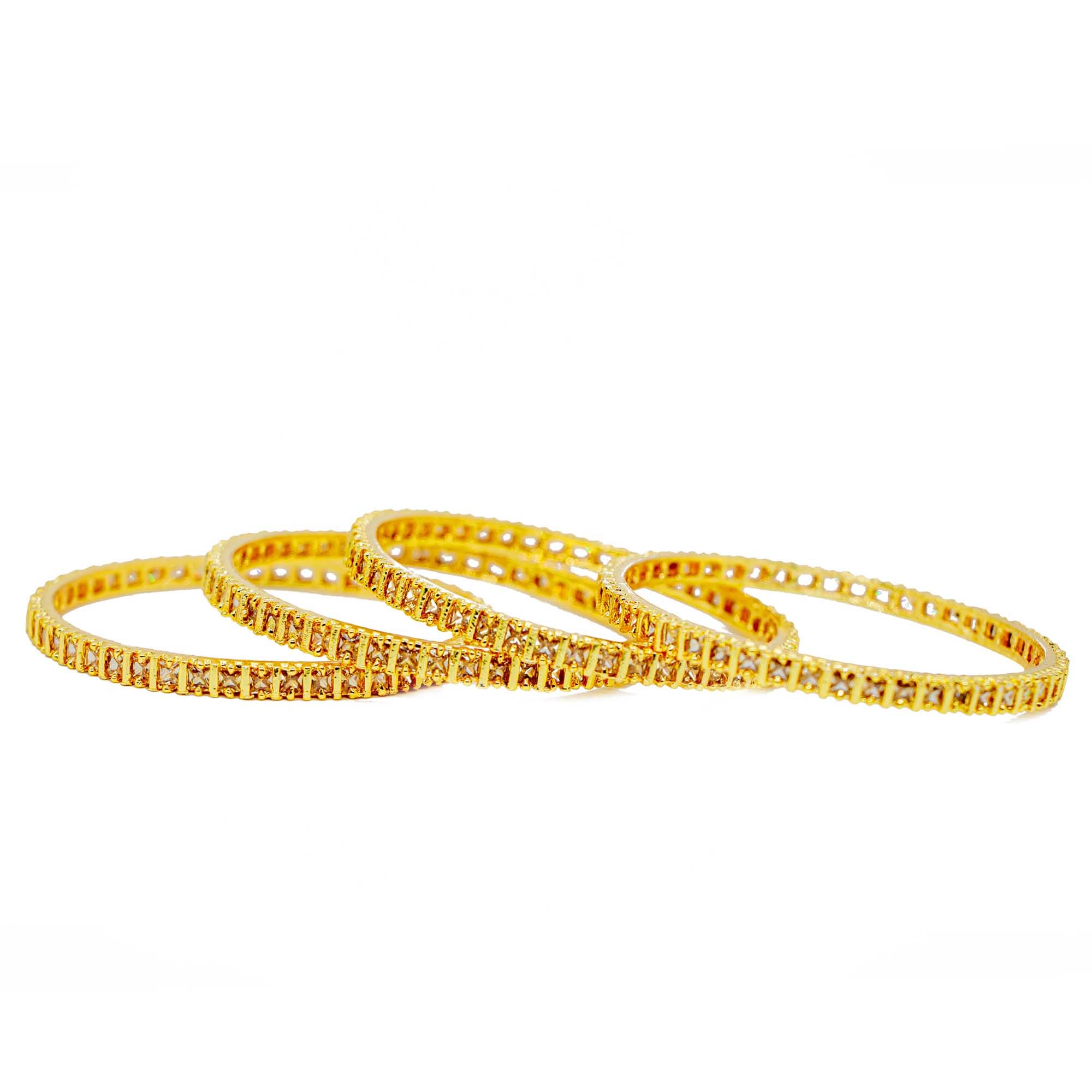 American Diamond Bangle – Luminara Collection (Pack of 4)