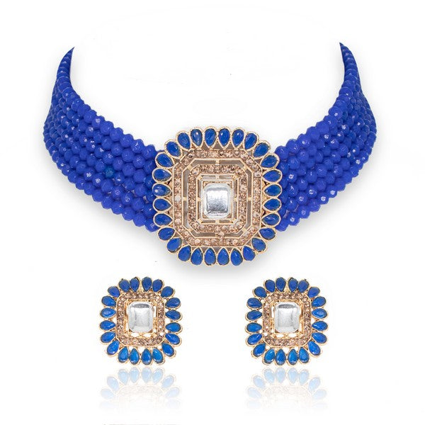 MANIKYA Adorable Gold Plated Pearl Choker Necklace Set