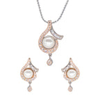 City Girl AD Brass Regal Essence Pendant Set With Pearl