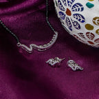 City Girl AD Rhodium Plated Celeste Shine Mangalsutra Set with Earrings & Chain for Women & Girls