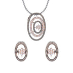 City Girl AD Brass Royal Bloom Pendant Set